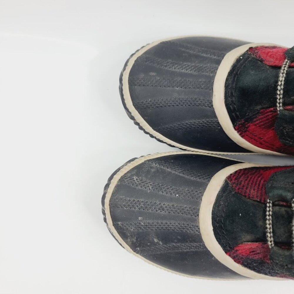 Sorel Women's‎ Black Red Plaid Out N About Plus Casual Ankle Duck Boot Size 8.5 - Picture 3 of 7
